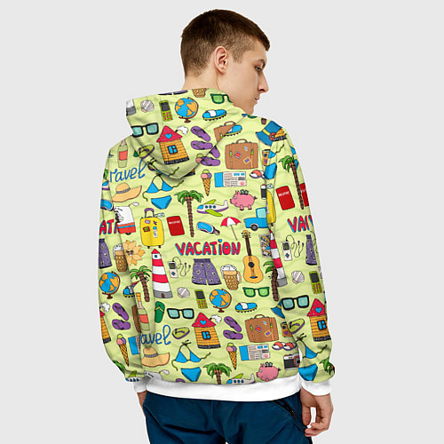 Мужская толстовка Vacation travel / 3D-Белый – фото 4
