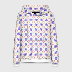 Толстовка-худи мужская Красивый узор цветочки, цвет: 3D-белый