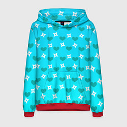 Мужская толстовка Сюрикены и сердечки: голубой