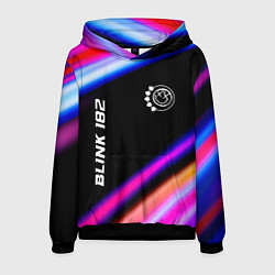 Толстовка-худи мужская Blink 182 neon rock lights, цвет: 3D-черный