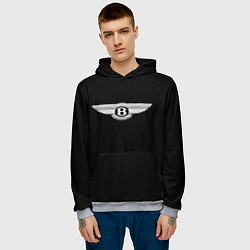 Толстовка-худи мужская Bentley logo, цвет: 3D-меланж — фото 2