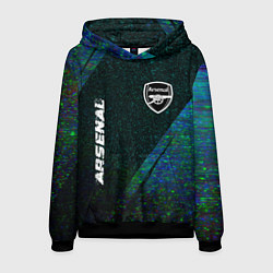 Толстовка-худи мужская Arsenal glitch blue, цвет: 3D-черный