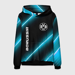 Толстовка-худи мужская Borussia неоновые лампы, цвет: 3D-черный