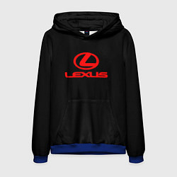 Толстовка-худи мужская Lexus red logo, цвет: 3D-синий