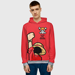 Толстовка-худи мужская One Piece - captain Monkey D Luffy, цвет: 3D-меланж — фото 2