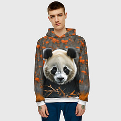 Толстовка-худи мужская Большой панда, цвет: 3D-белый — фото 2