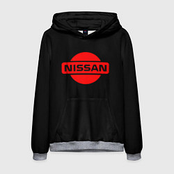 Толстовка-худи мужская Nissan red logo, цвет: 3D-меланж