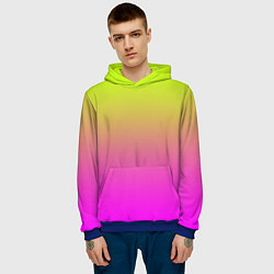 Толстовка-худи мужская Градиент яркий, цвет: 3D-синий — фото 2