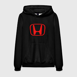 Толстовка-худи мужская Honda red logo auto, цвет: 3D-черный