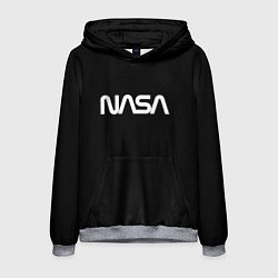 Толстовка-худи мужская Nasa white logo, цвет: 3D-меланж