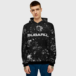 Толстовка-худи мужская Subaru black ice, цвет: 3D-черный — фото 2