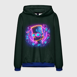 Мужская толстовка Neon Bart Simpson - cyberpunk fantasy