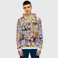 Толстовка-худи мужская Right now NewJeans and Takashi Murakami, цвет: 3D-белый — фото 2