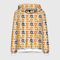 Мужская толстовка Разноцветные котята ретро узор