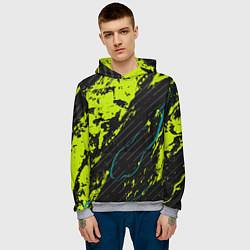 Толстовка-худи мужская Абстрактный узор с концепцией, цвет: 3D-меланж — фото 2