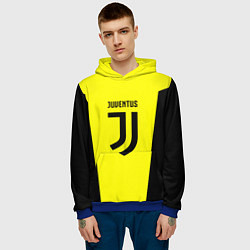 Толстовка-худи мужская Juventus sport geometry yellow, цвет: 3D-синий — фото 2