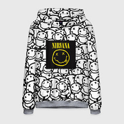 Толстовка-худи мужская Nirvana rock pattern, цвет: 3D-меланж