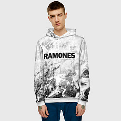 Толстовка-худи мужская Ramones white graphite, цвет: 3D-белый — фото 2