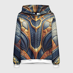 Мужская толстовка Темная кожаная броня с желтой оплеткой