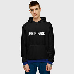 Толстовка-худи мужская Linkin park rock white, цвет: 3D-синий — фото 2