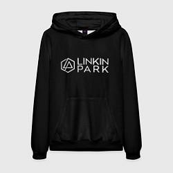 Толстовка-худи мужская Linkin parrk logo chester, цвет: 3D-черный