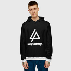 Толстовка-худи мужская Linkin park logo brend music, цвет: 3D-белый — фото 2