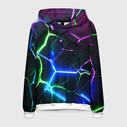 Мужская толстовка Микс из разломленных плит и неоновое свечения