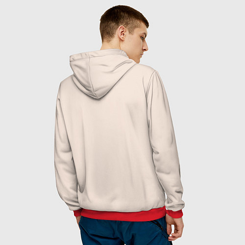 Мужская толстовка Гусси - овца прикольная / 3D-Красный – фото 4