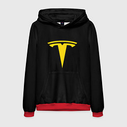 Толстовка-худи мужская Tesla yellow, цвет: 3D-красный