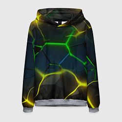 Мужская толстовка Неоновые яркие зеленые плиты с желтым светом