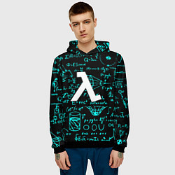 Толстовка-худи мужская Half life matematic freeman, цвет: 3D-черный — фото 2