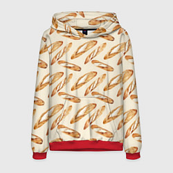Толстовка-худи мужская The baguette pattern, цвет: 3D-красный