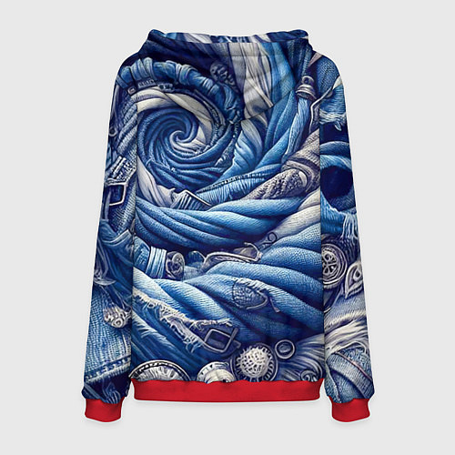 Мужская толстовка Denim funnel - fashion trend / 3D-Красный – фото 2