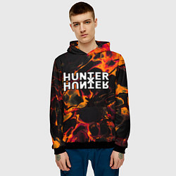 Толстовка-худи мужская Hunter x Hunter red lava, цвет: 3D-черный — фото 2