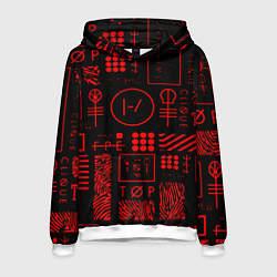 Толстовка-худи мужская Twenty one pilots pattern rock, цвет: 3D-белый