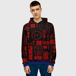 Толстовка-худи мужская Twenty one pilots pattern rock, цвет: 3D-синий — фото 2