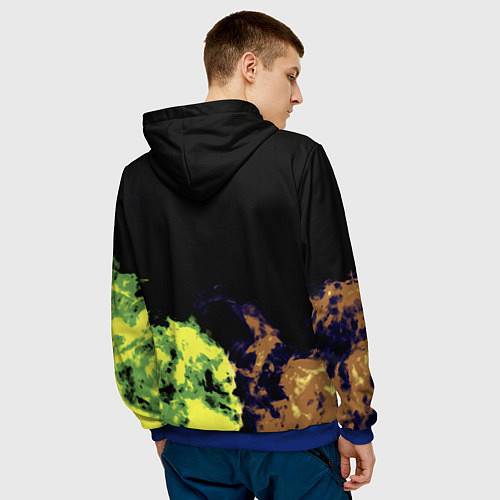 Мужская толстовка Xbox game flame / 3D-Синий – фото 4