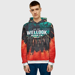 Толстовка-худи мужская Тie Dye Look, цвет: 3D-белый — фото 2