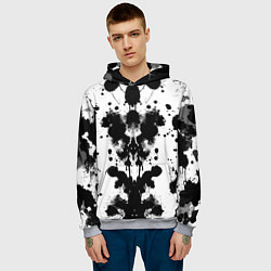 Толстовка-худи мужская The psychedelic Rorschach test - ai art, цвет: 3D-меланж — фото 2