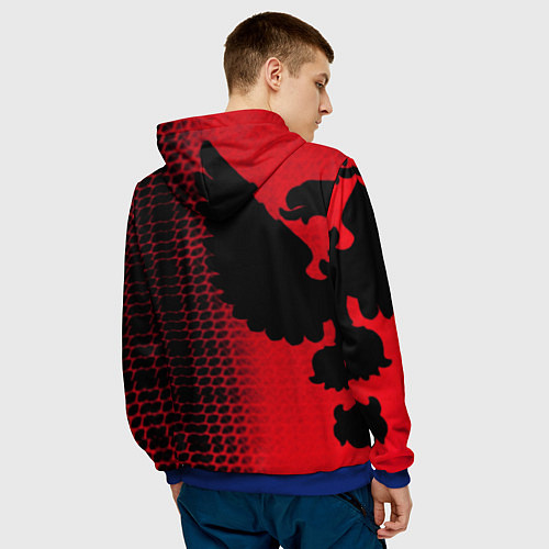 Мужская толстовка Россия герб патриотический стиль / 3D-Синий – фото 4