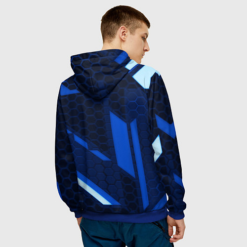 Мужская толстовка Juventus sport geometry steel / 3D-Синий – фото 4