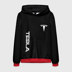 Мужская толстовка Tesla logo white