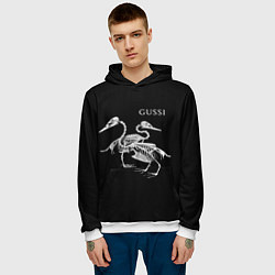Толстовка-худи мужская Gussi - two skeletons of a goose, цвет: 3D-белый — фото 2