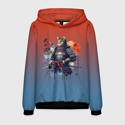 Мужская толстовка Кот самурай - бусидо