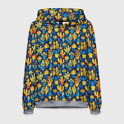 Мужская толстовка Кактусы разноцветный мексиканский яркий узор