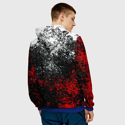 Мужская толстовка Samurai брызги красок / 3D-Синий – фото 4