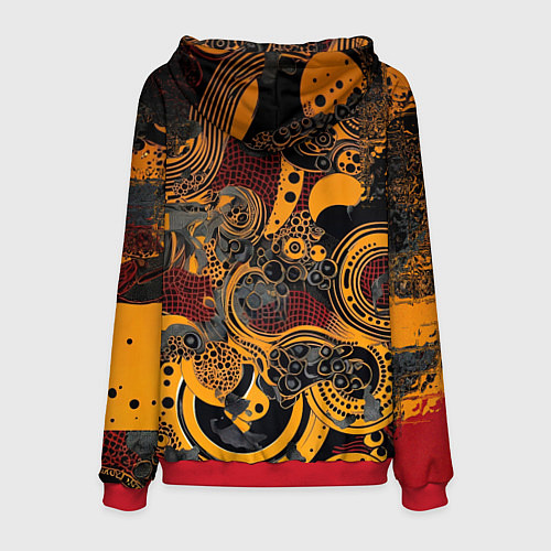 Мужская толстовка Внеземной паттерн с пришельцем / 3D-Красный – фото 2