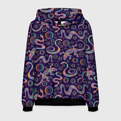 Мужская толстовка Узор ярких ящериц и змей