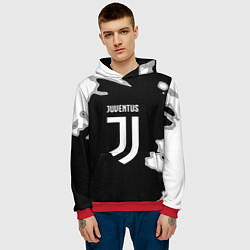 Толстовка-худи мужская Juventus fc краски, цвет: 3D-красный — фото 2