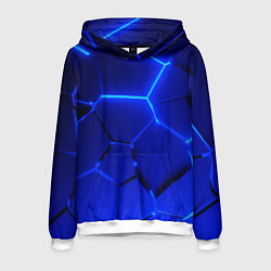 Мужская толстовка Текстура темных синих неоновые плиты